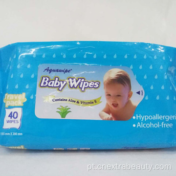 Lenços umedecidos em não tecido no pacote de viagem lenços umedecidos para bebês